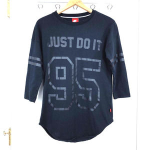 Nike Just Do It Quarter Sleeve Top Black Small